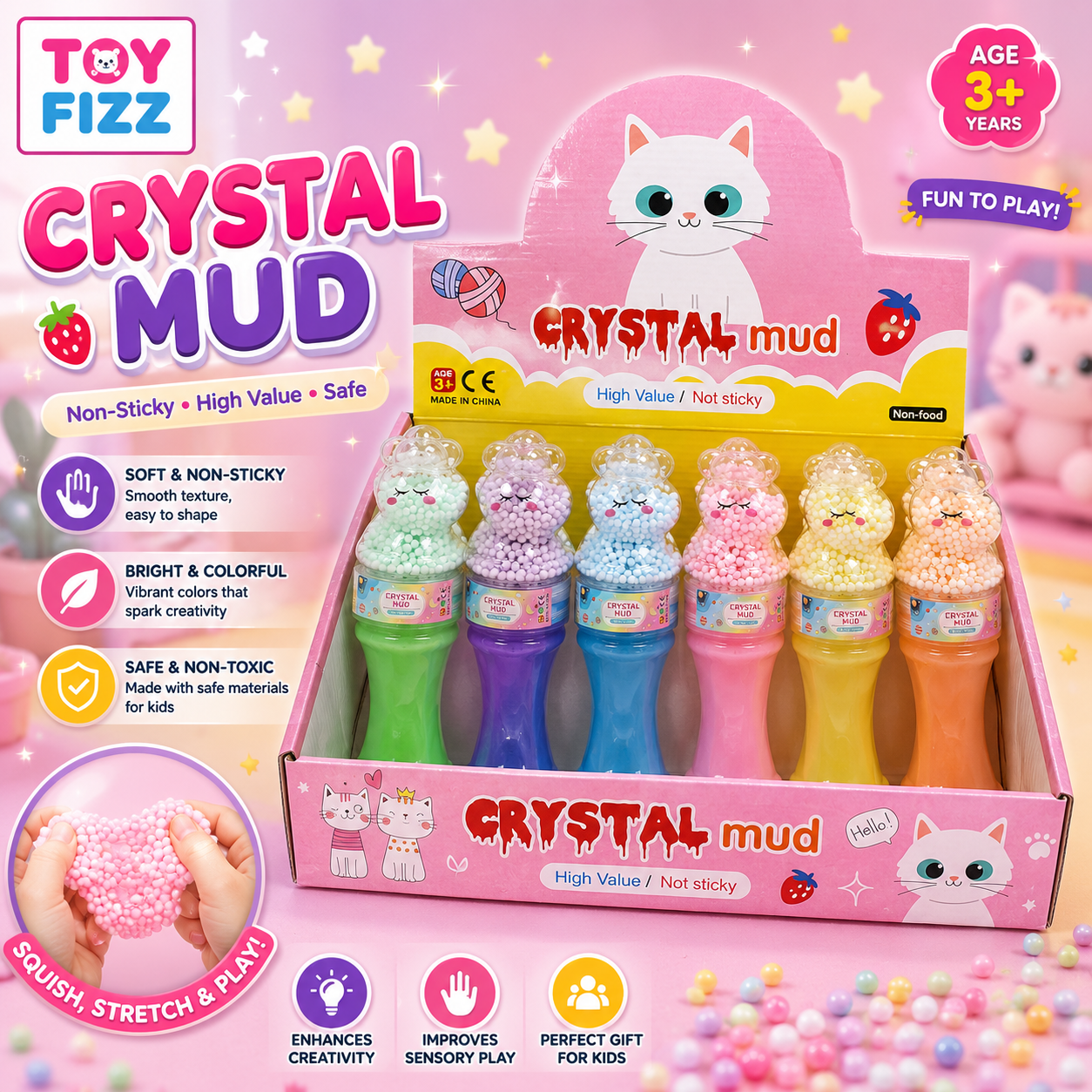 Crystal Mud Slime Tub - Assorted Color