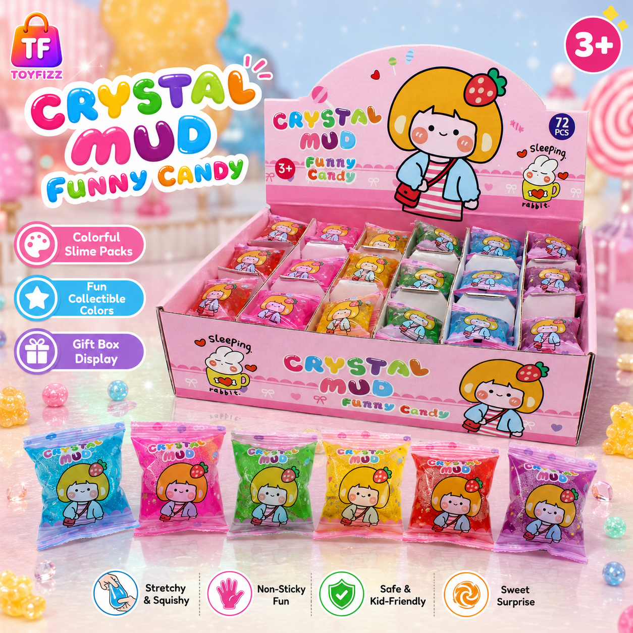 Crystal Mud Slime Tub - Assorted Design
