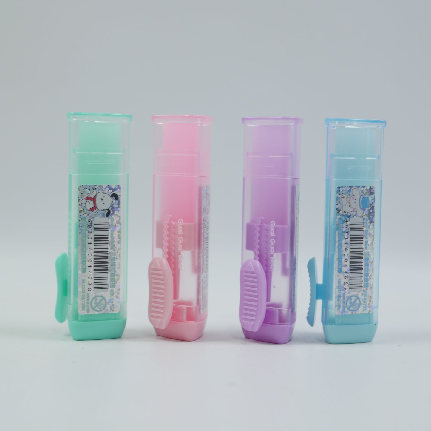 Cute Character Pencil Eraser Set - Assorted Colors - for Kids