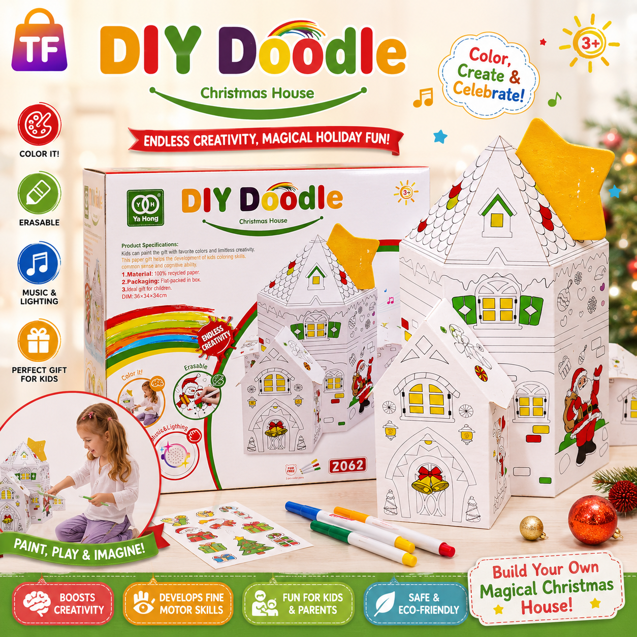 DIY Color-and-Build Doodle House Set for Kids