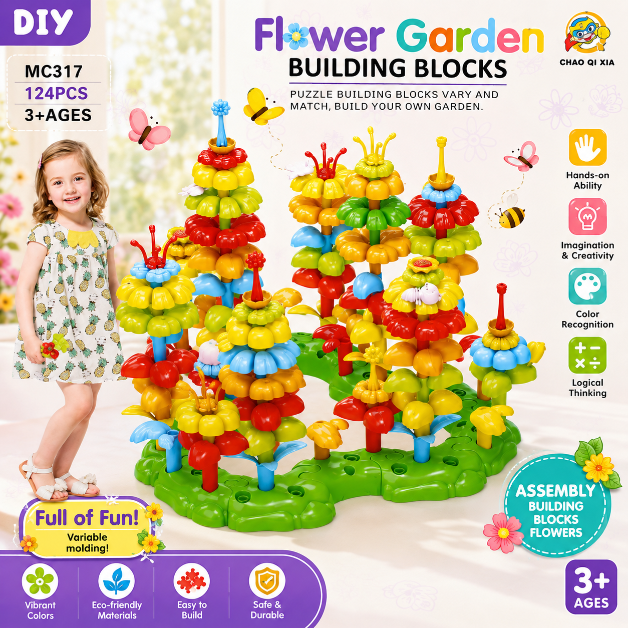 DIY Flower Garden Building Blocks Set - Ages 3+