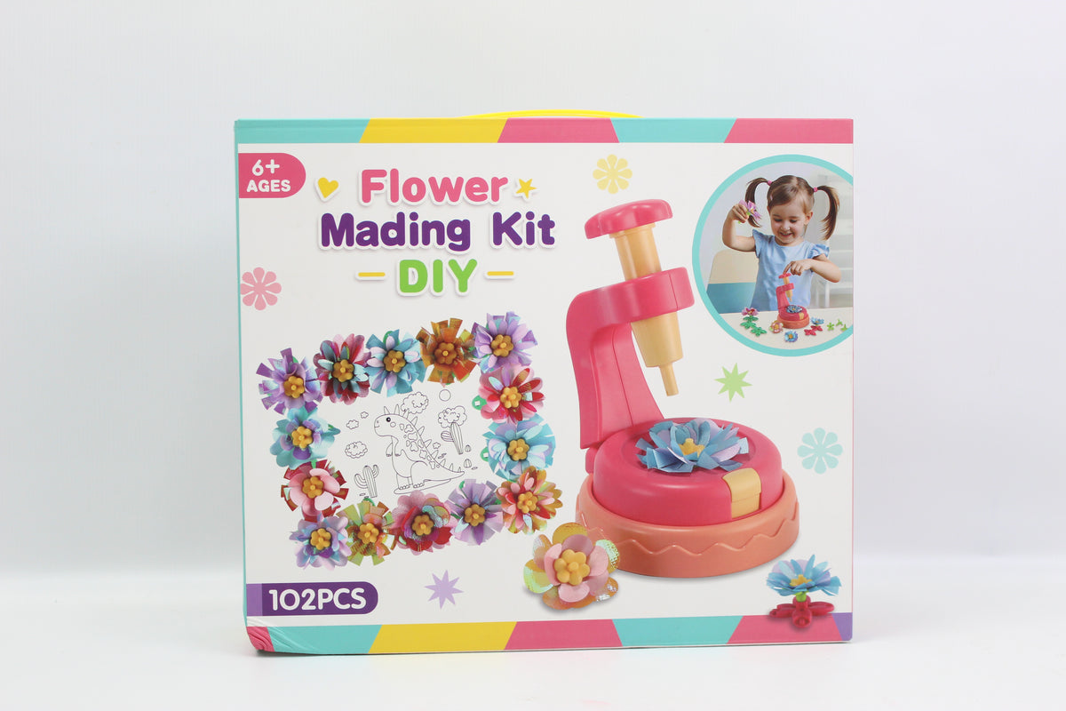 DIY Flower Making Craft Set - 102 Pieces - Ages 6+
