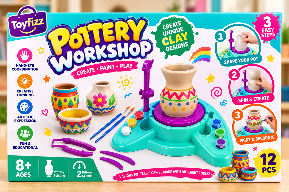 DIY Pottery Wheel Arts and Crafts Set - Ages 8+