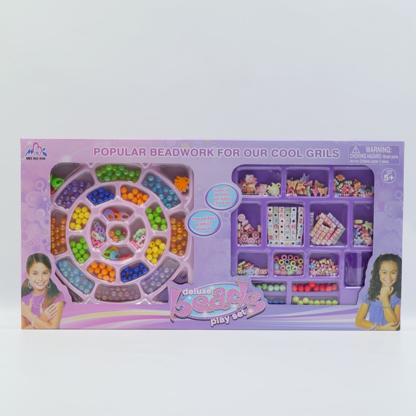 Deluxe Round Bead Jewelry Play Set for Kids
