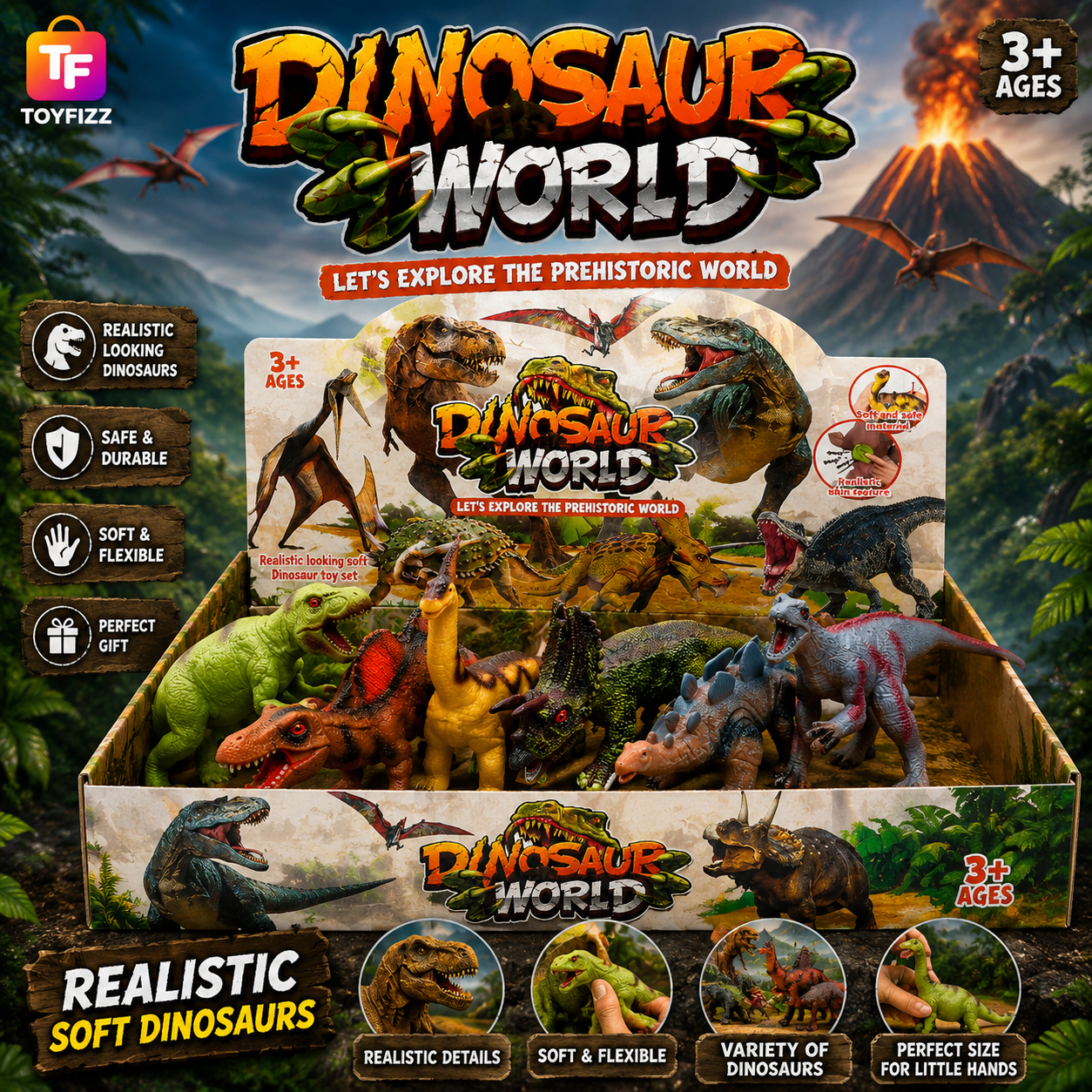 Dinosaur Figure with Sound - Assorted Design - for Kids