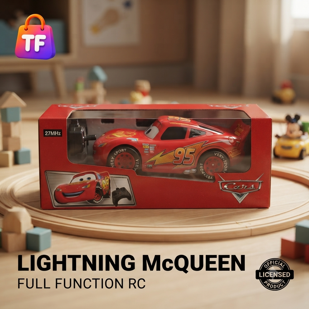 Disney Cars Lightning McQueen Remote Control Car with USB Charging for Kids