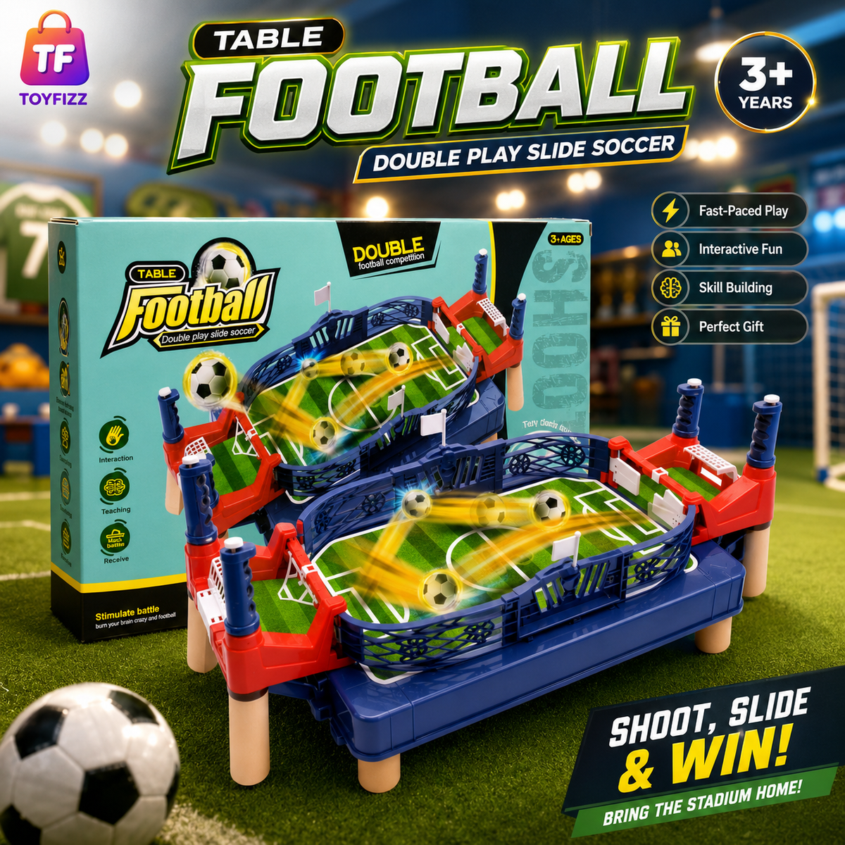 Double-Sided Table Football Game - Ages 3+