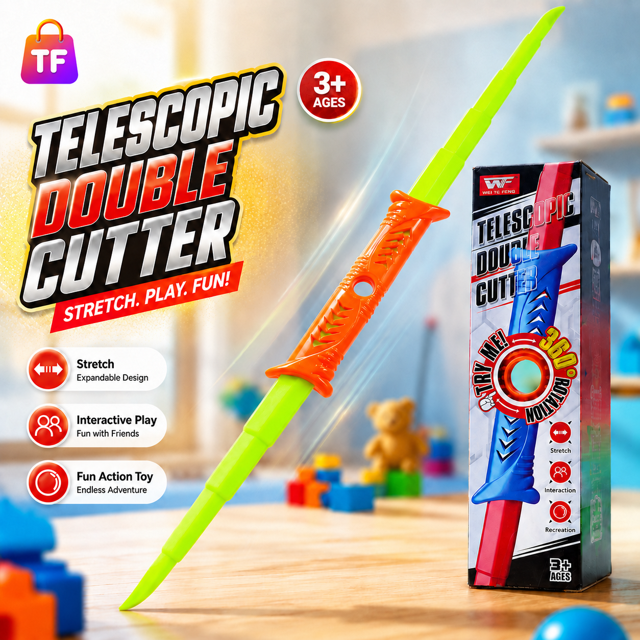 Double Headed Toy Knife for Pretend Play