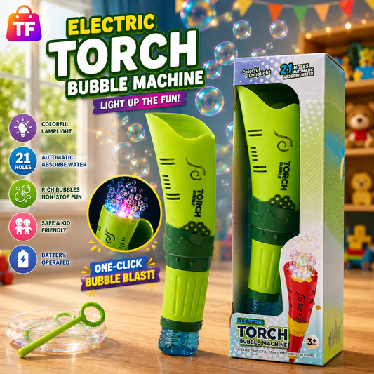 Electric Torch Bubble Machine for Kids