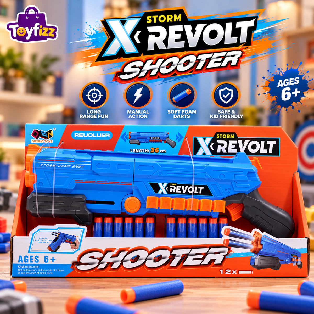 Foam Dart Blaster Gun with Foam Darts - Ages 8+
