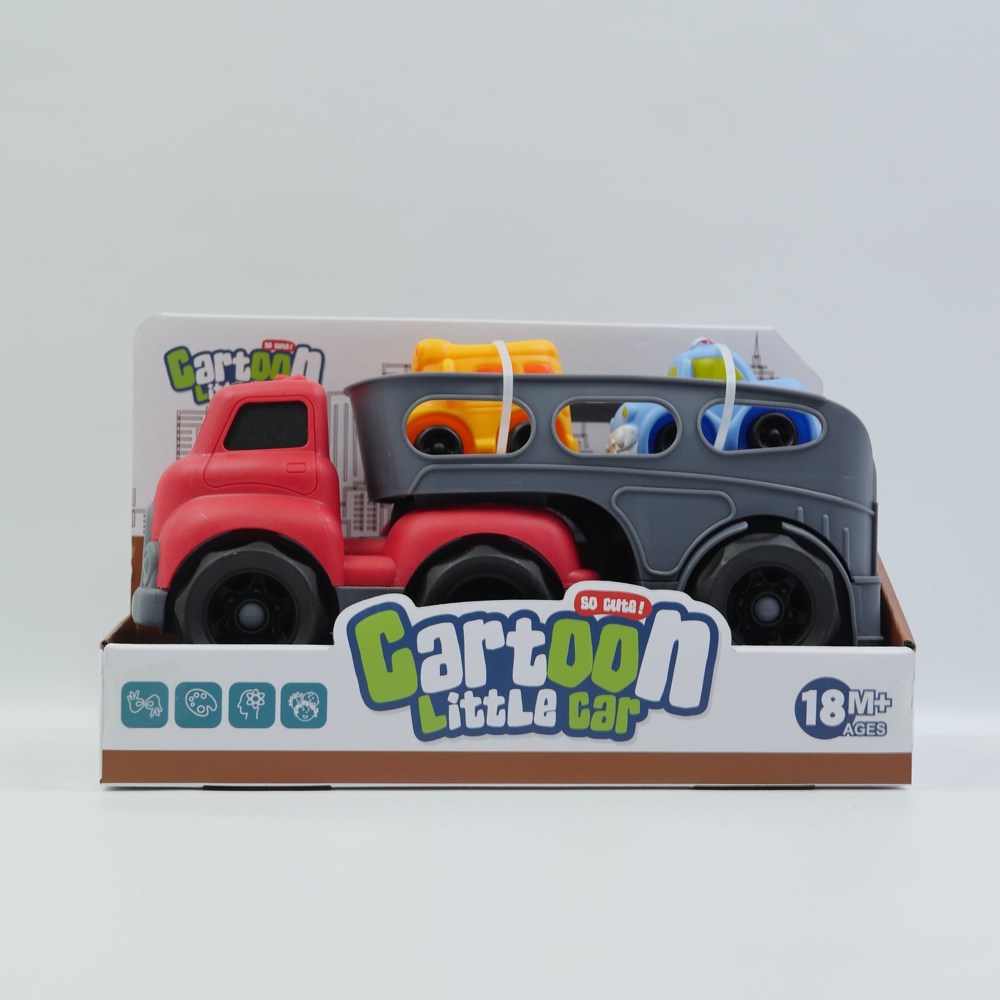 Friction-Powered Cartoon Utility Truck - Ages 18M+