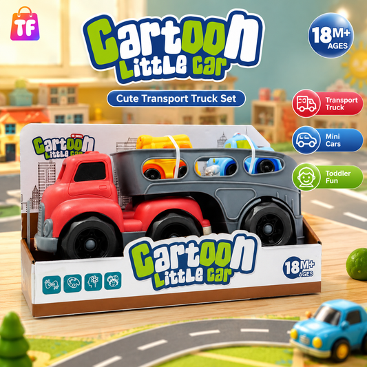 Friction-Powered Cartoon Utility Truck - Ages 18M+