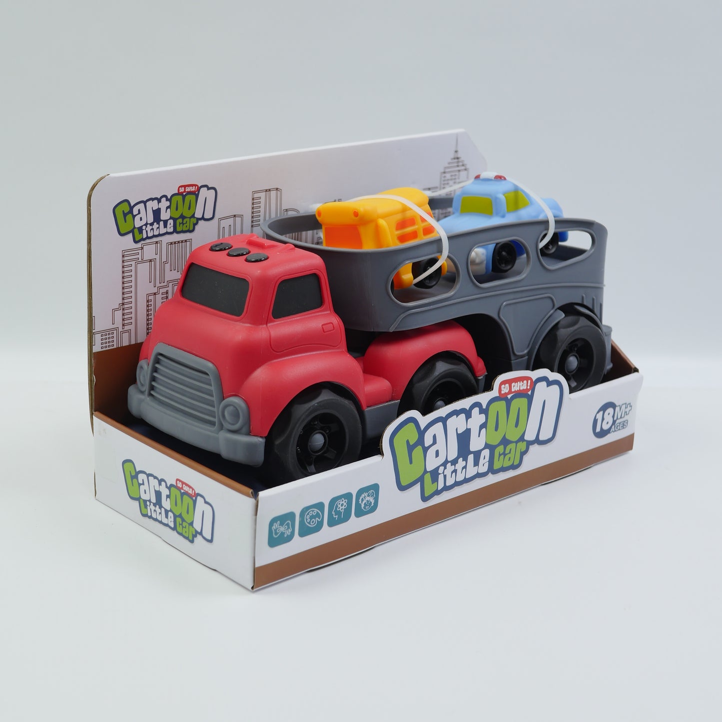 Friction-Powered Cartoon Utility Truck - Ages 18M+
