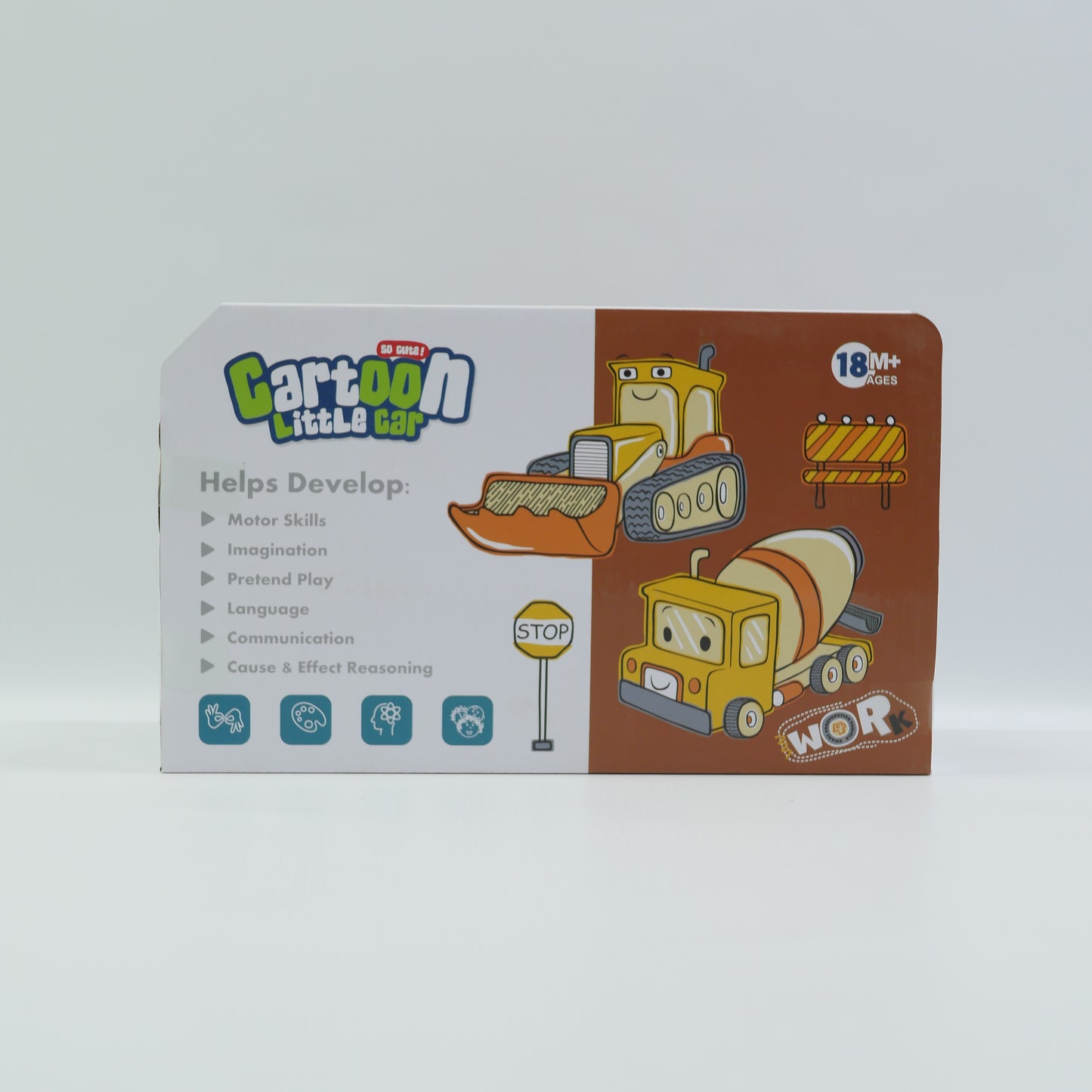 Friction-Powered Cartoon Utility Truck - Ages 18M+