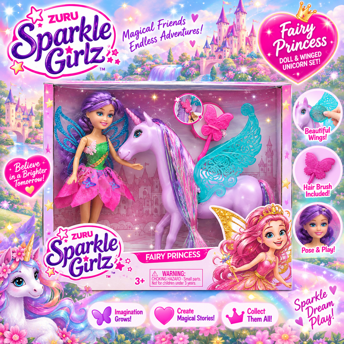 GLITEEZ DOLL With HORSE PURPLE