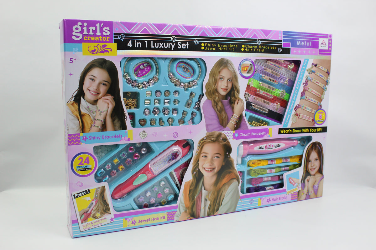 Girl's Creator 4-in-1 Luxury Beauty and Jewelry Set - Ages 5+