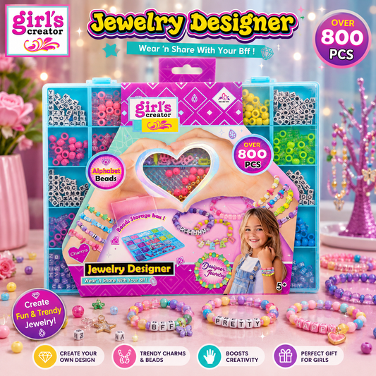 Girl's Creator 800 Piece Jewelry Designer Beads Set - Ages 5+