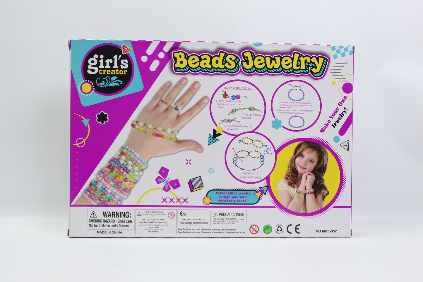 Girl's Creator Beads Jewelry Making Set - Ages 3+