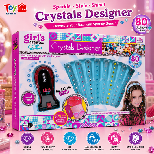 Girl's Creator Crystal Hair Designer with 80 Gems - Ages 5+