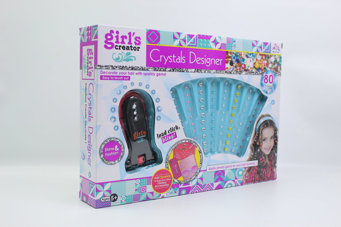 Girl's Creator Crystal Hair Designer with 80 Gems - Ages 5+