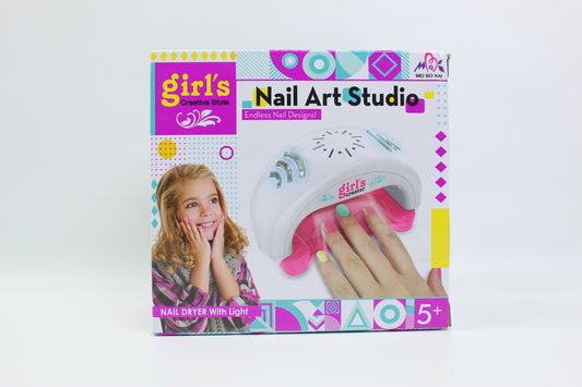 Girl's Creator Nail Art Studio with Light-Up Nail Dryer - Ages 5+