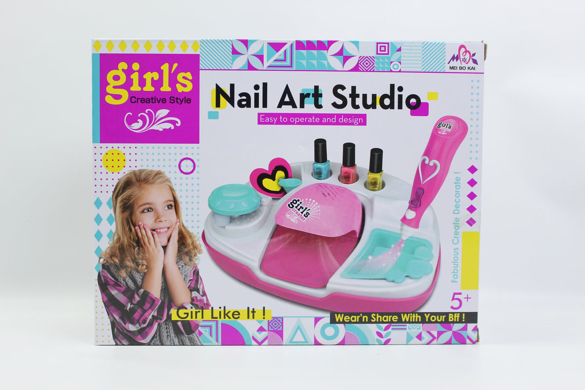 Girl's Creator Nail Art Studio with Nail Dryer - Ages 5+