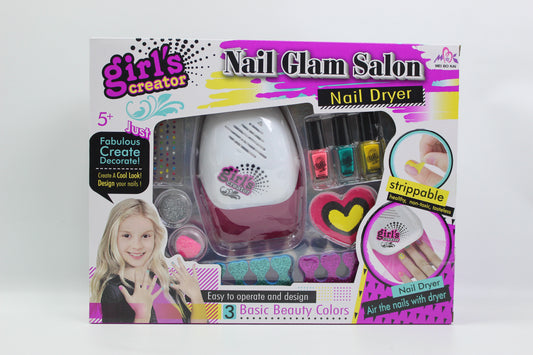 Girl's Creator Nail Glam Salon with Nail Dryer - Ages 5+