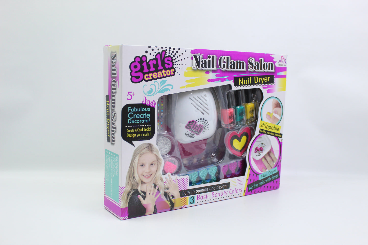 Girl's Creator Nail Glam Salon with Nail Dryer - Ages 5+