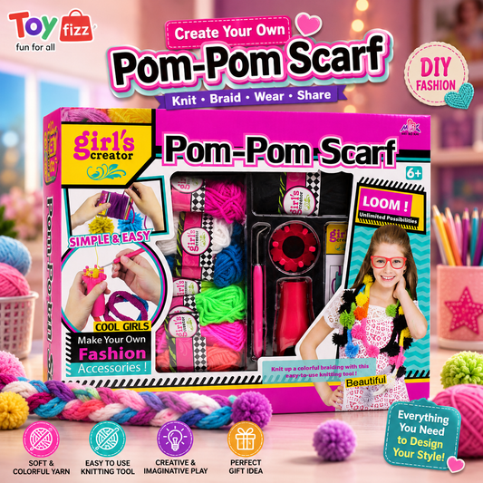 Girl's Creator Pom-Pom Scarf Loom Kit - Ages 6+