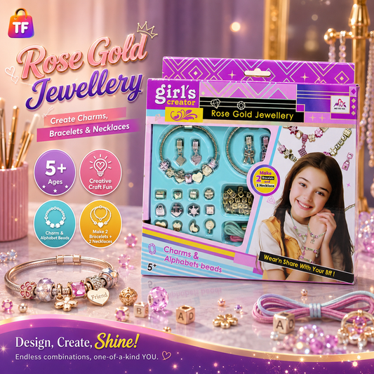 Girl's Creator Rose Gold Jewelry Making Set - Assorted Design - Ages 5+