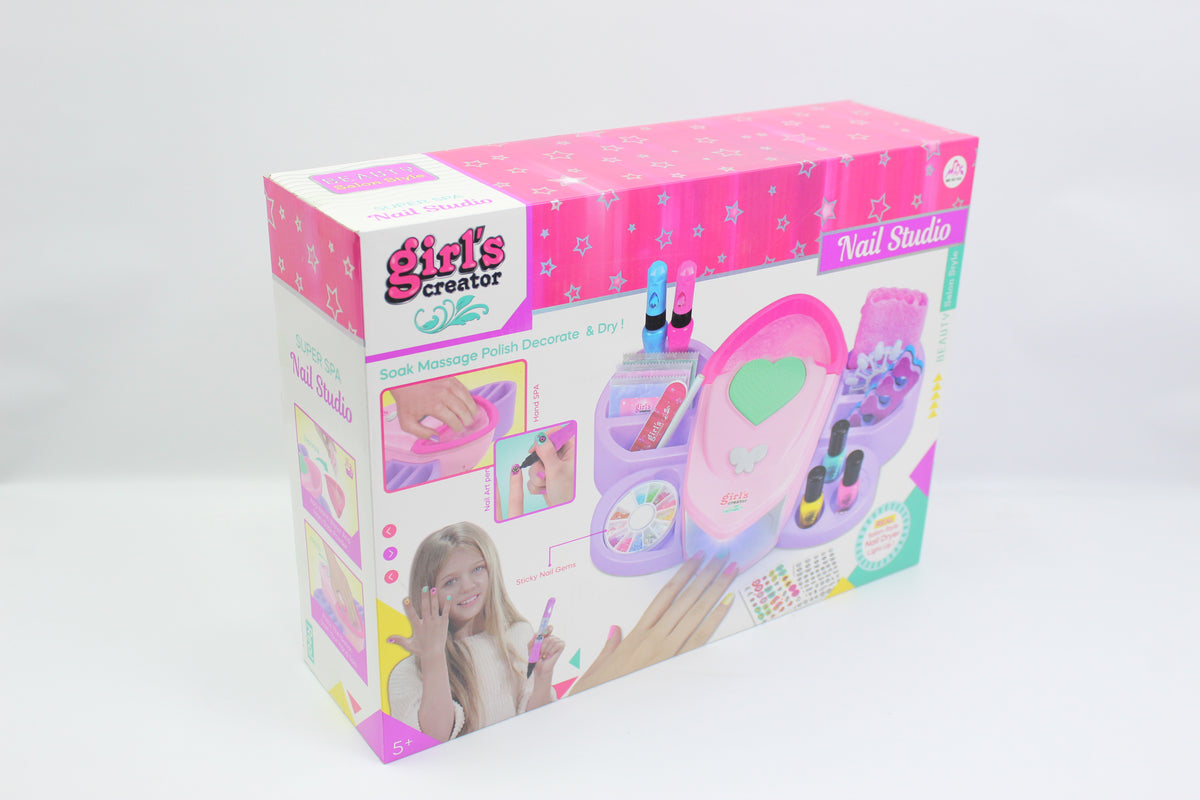Girl's Creator Spa Nail Studio with Light-Up Nail Dryer - Ages 5+