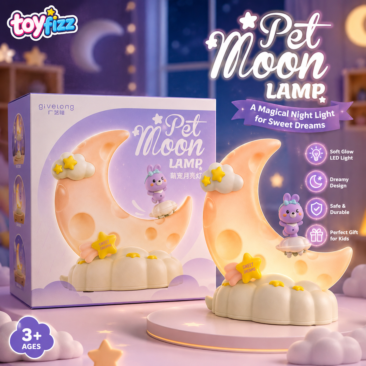 Givelong Pet Moon USB Night Lamp