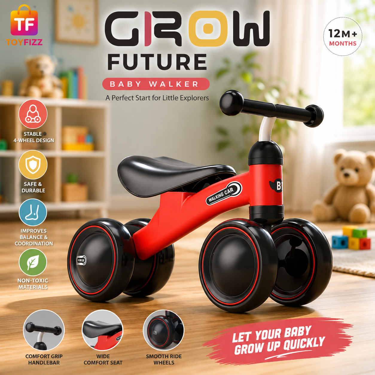 Grow Future Baby Balance Bike - Ages 12M+