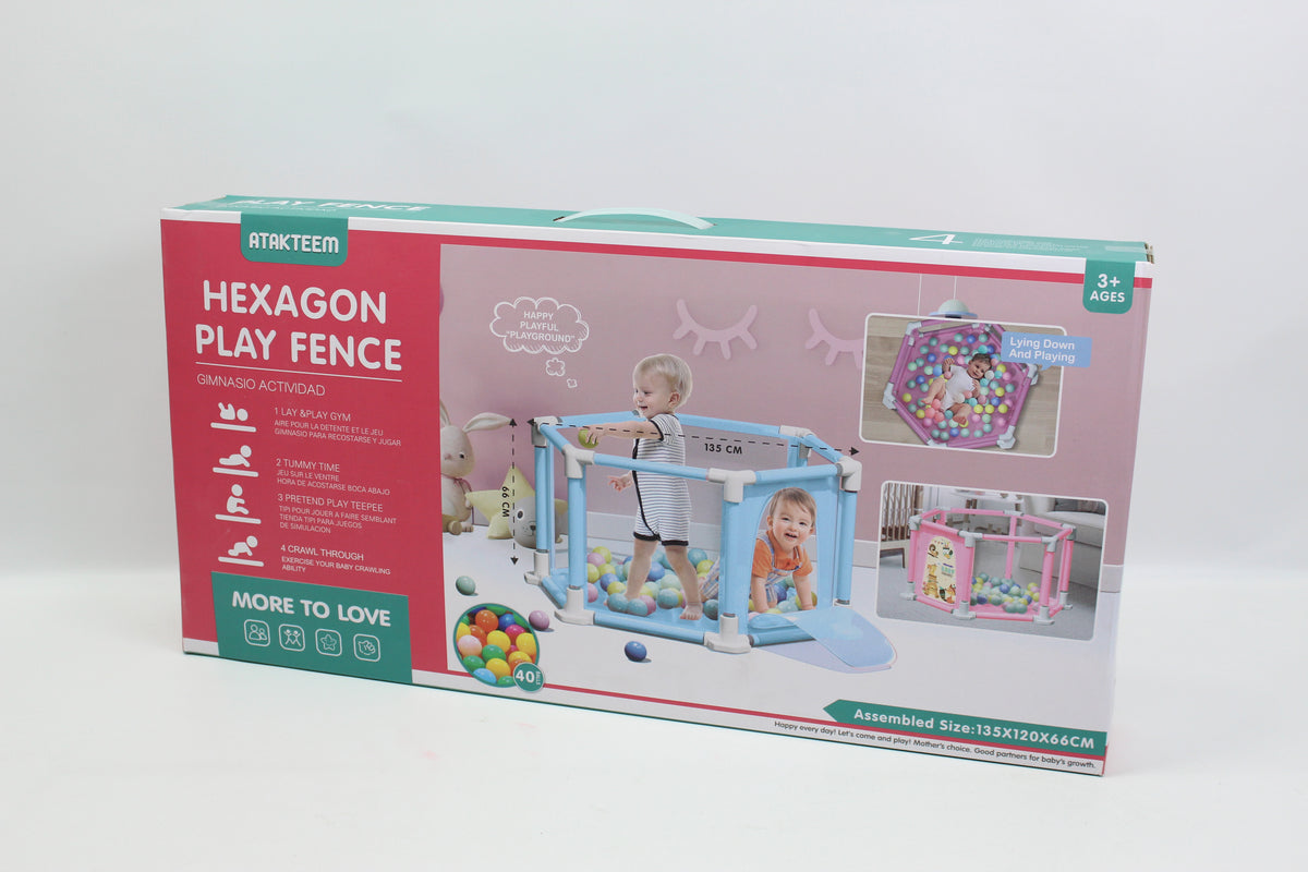 Hexagonal Kids Play Fence with 40 Balls