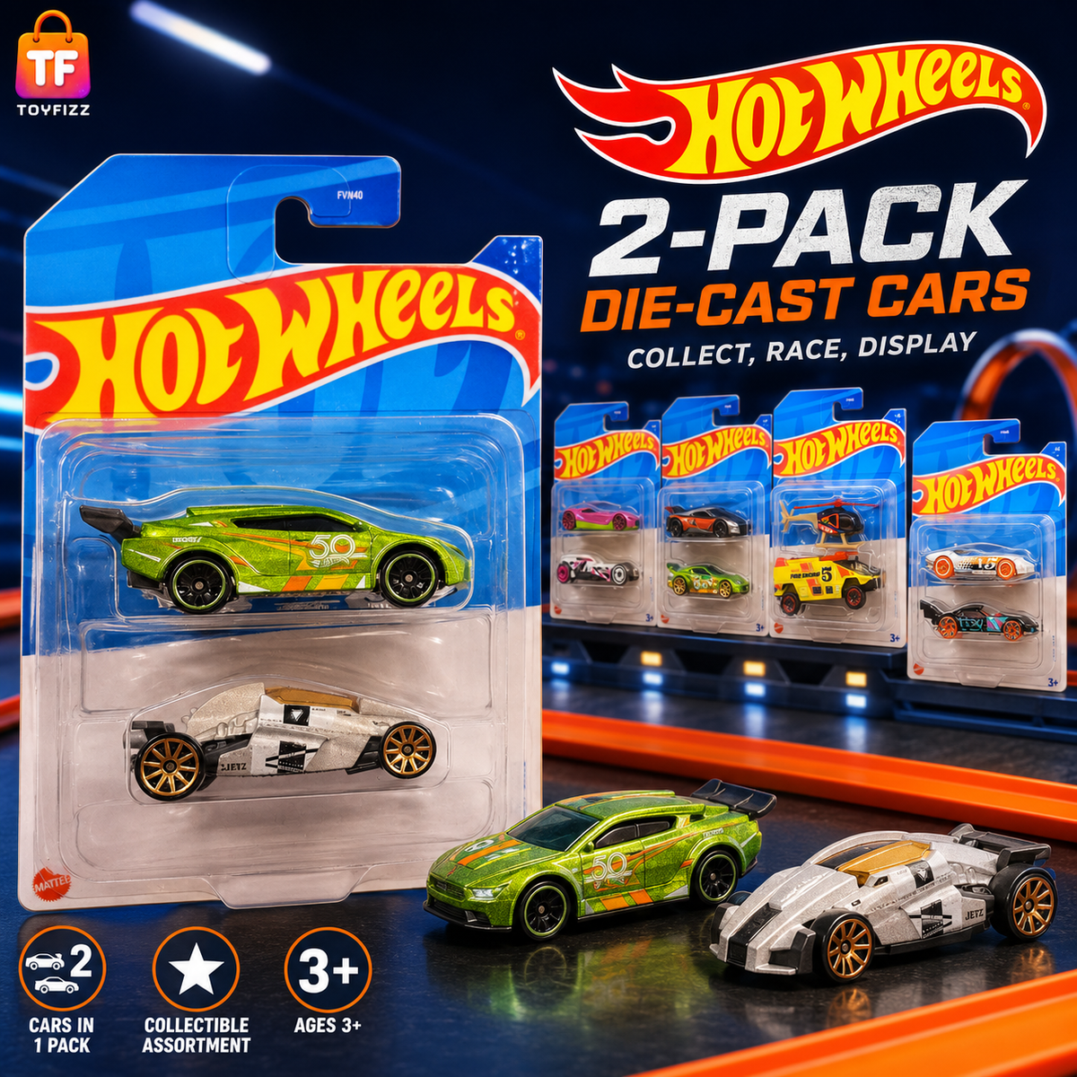 Hot Wheels 2-Car Pack - Assorted Design