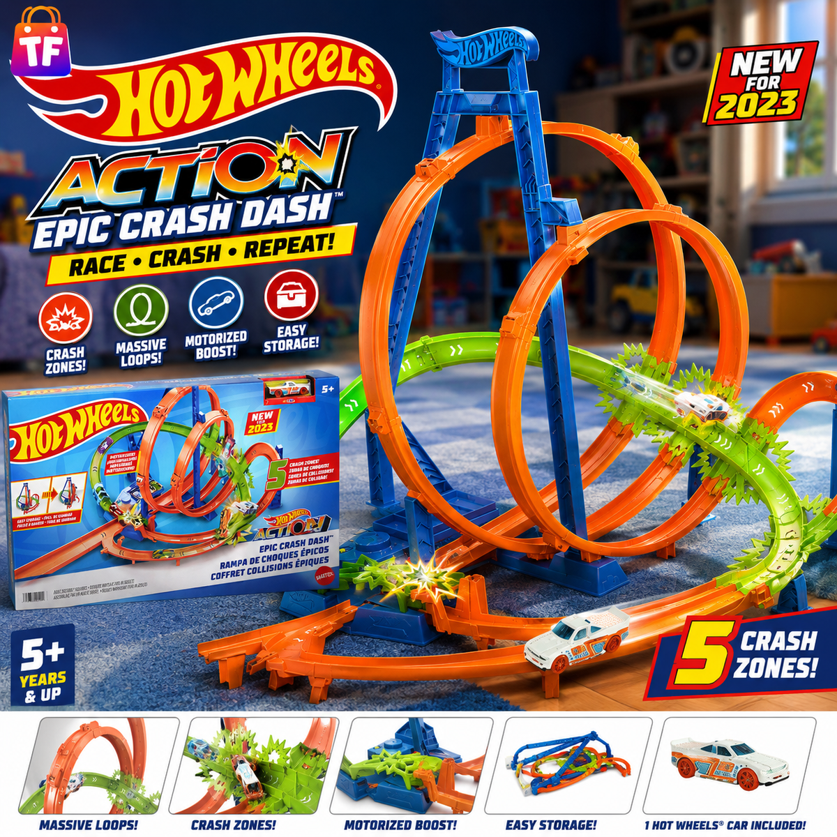 Hot Wheels Action Epic Crash Dash Track Set