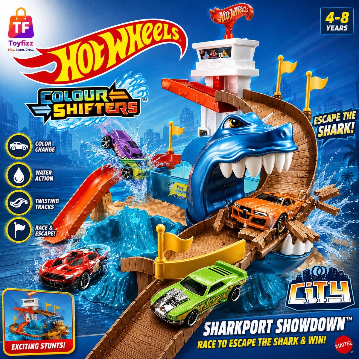 Hot Wheels City Sharkport Showdown Playset