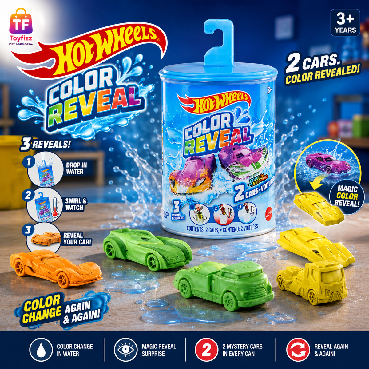 Hot Wheels Color Reveal 2-Car Pack - Assorted Colors