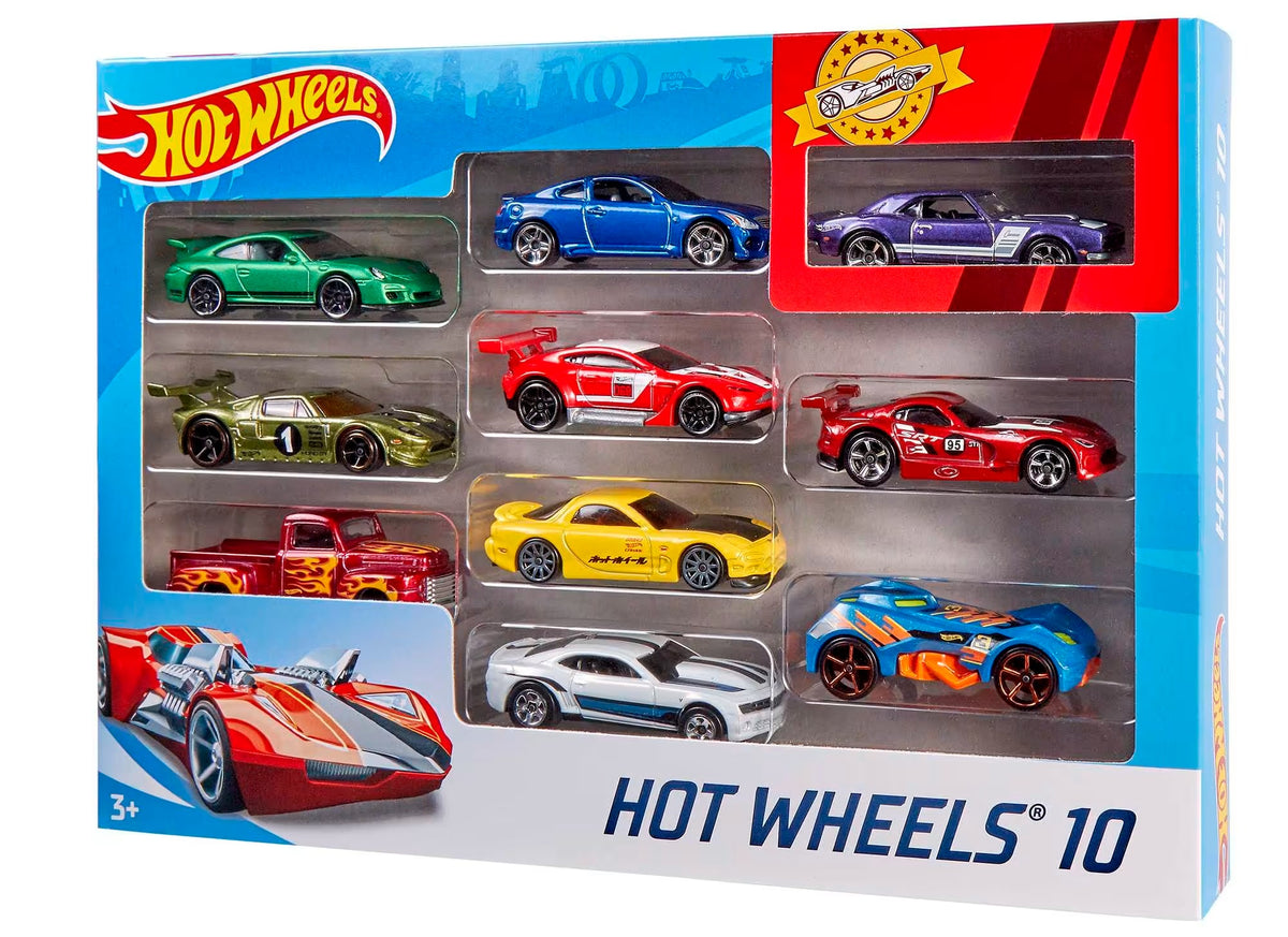 Hot Wheels Essentials 10-Car Pack - Ages 3+