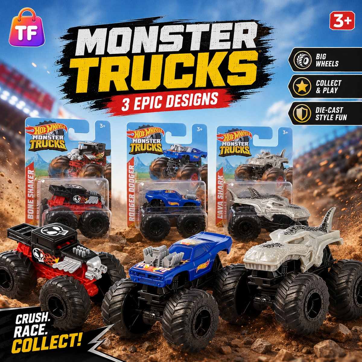 Hot Wheels Mini Monster Truck - Assorted Design