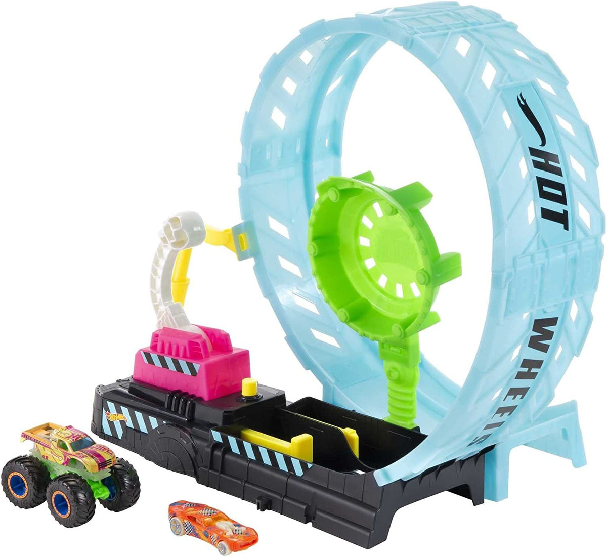 Hot Wheels Monster Trucks Glow in the Dark Epic Loop Challenge Playset
