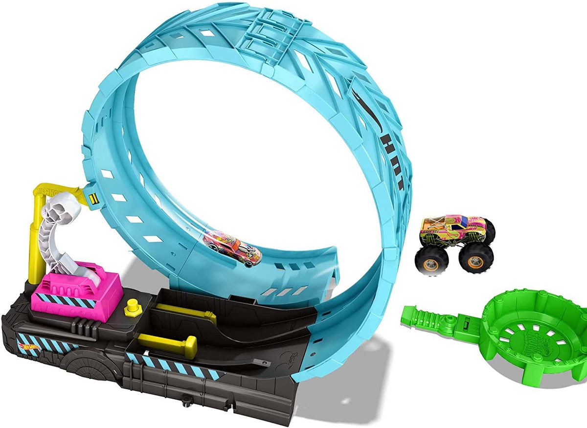 Hot Wheels Monster Trucks Glow in the Dark Epic Loop Challenge Playset