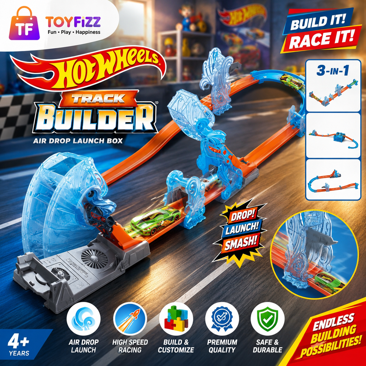 Hot Wheels Track Builder 3-in-1 Deluxe Builder Box - Assorted Design