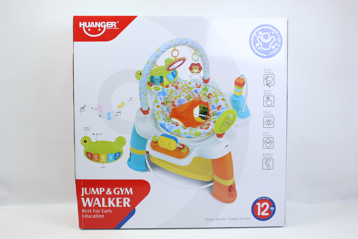 Huanger 3-in-1 Musical Jump & Gym Walker - Ages 12M+