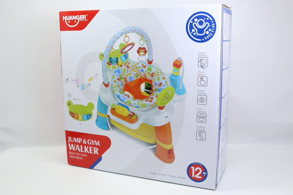 Huanger 3-in-1 Musical Jump & Gym Walker - Ages 12M+