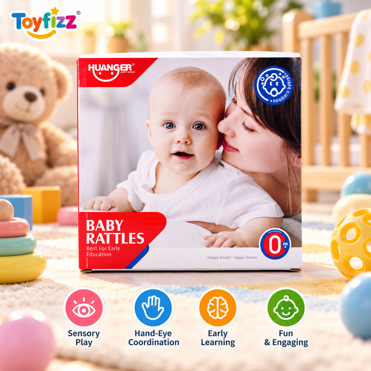 Huanger Baby Rattles - 14 Piece Set - Ages 0M+
