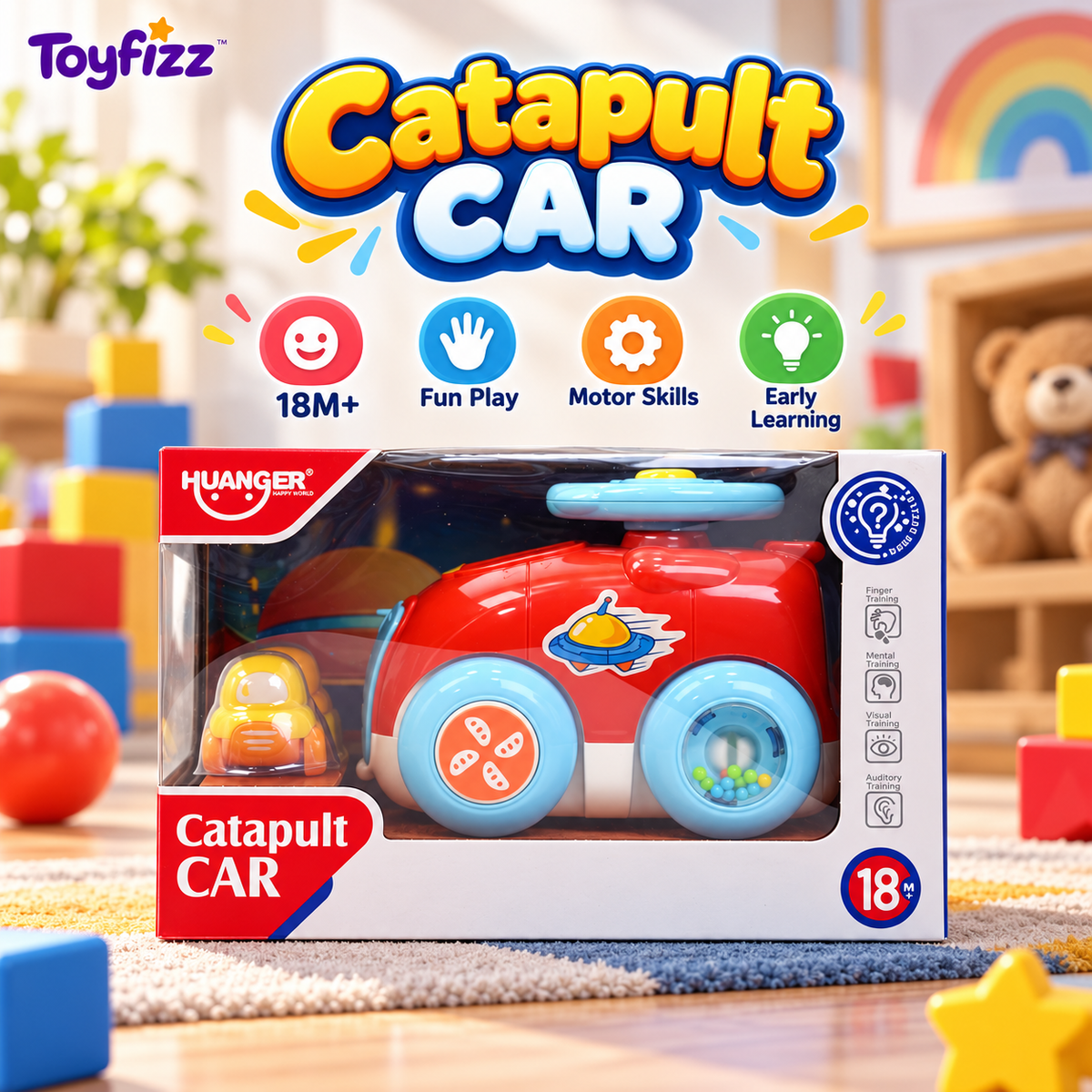 Huanger Catapult Toy Car - Ages 18M+