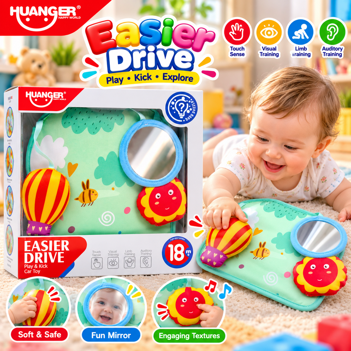 Huanger Easier Drive Steering Wheel Activity Toy - Ages 18M+