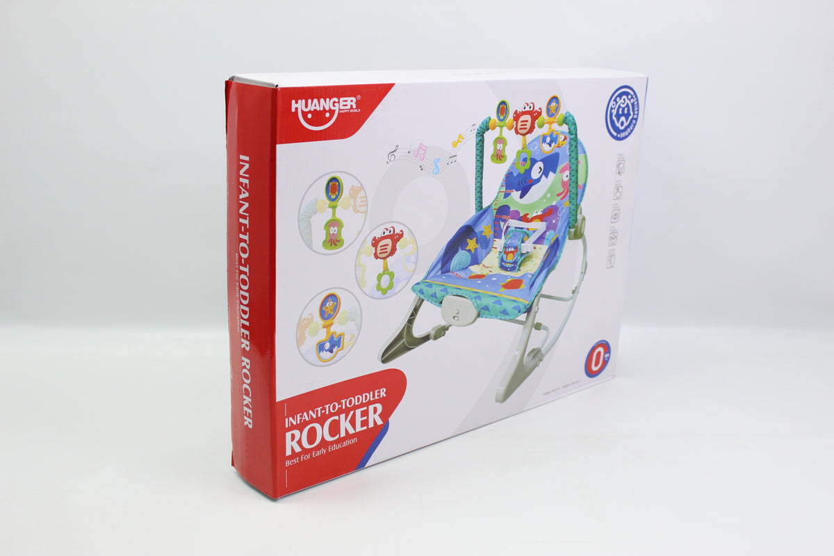 Huanger Infant-to-Toddler Musical Rocker - Blue - Ages 0M+