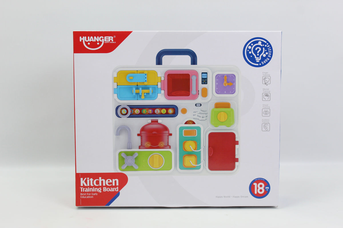Huanger Kitchen-Themed Learning Activity Board - Ages 18M+